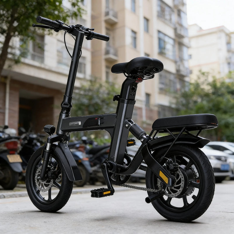 14-inch folding parent-child E-Bike, 350W brushless motor mini electric bicycle 36V15AH school transportation electric bicycle