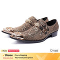 Crocodile Grain Men Shoes Pointed Iron Toe Leather Dress Shoes Black Lace-up Formal Business Shoes Men Zapatos Hombre