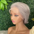 Grey 13x4 Lace Front Human Hair Wig Straight Lace Front Wigs Pixie Cut Human Hair Wigs HairUGo