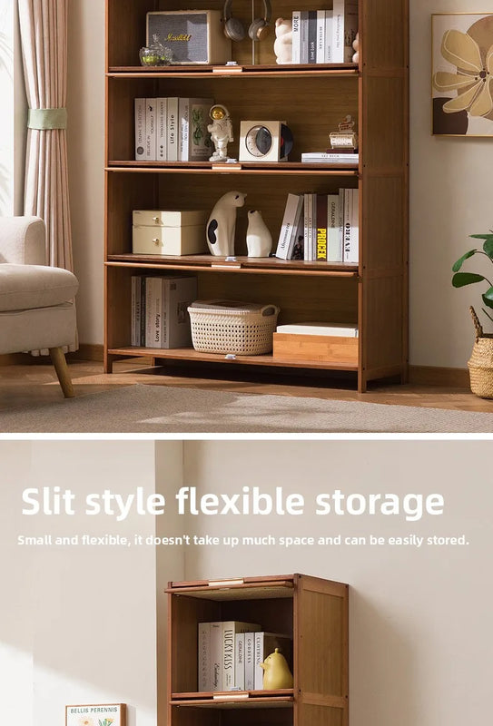 Bookshelf Shelf Floor-to-ceiling bookcase Living room against the wall Multi-layer storage cabinet Locker Simple bedroom