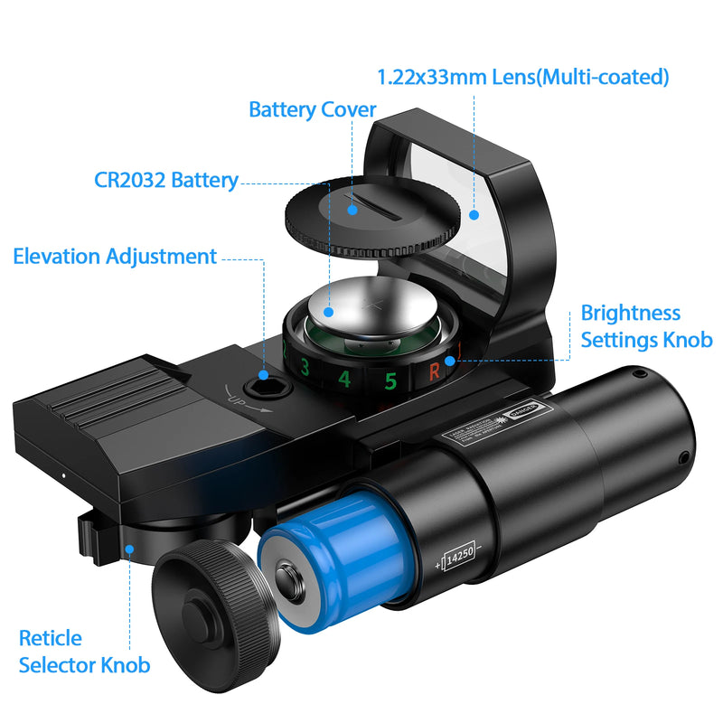 Hot 20mm Rail Riflescope Hunting Optics Holographic Red Dot Sight Reflex 4 Reticle Scope Collimator Sight