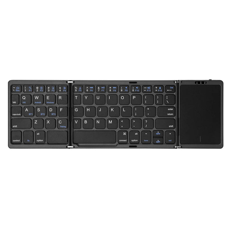 Pocket Portable Tri-folding Touchpad Foldable Keyboard Folding Wireless Keyboard for Tablets