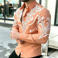 Men's Shirt with Contrasting Print, Black, White, and Red | SAMAG