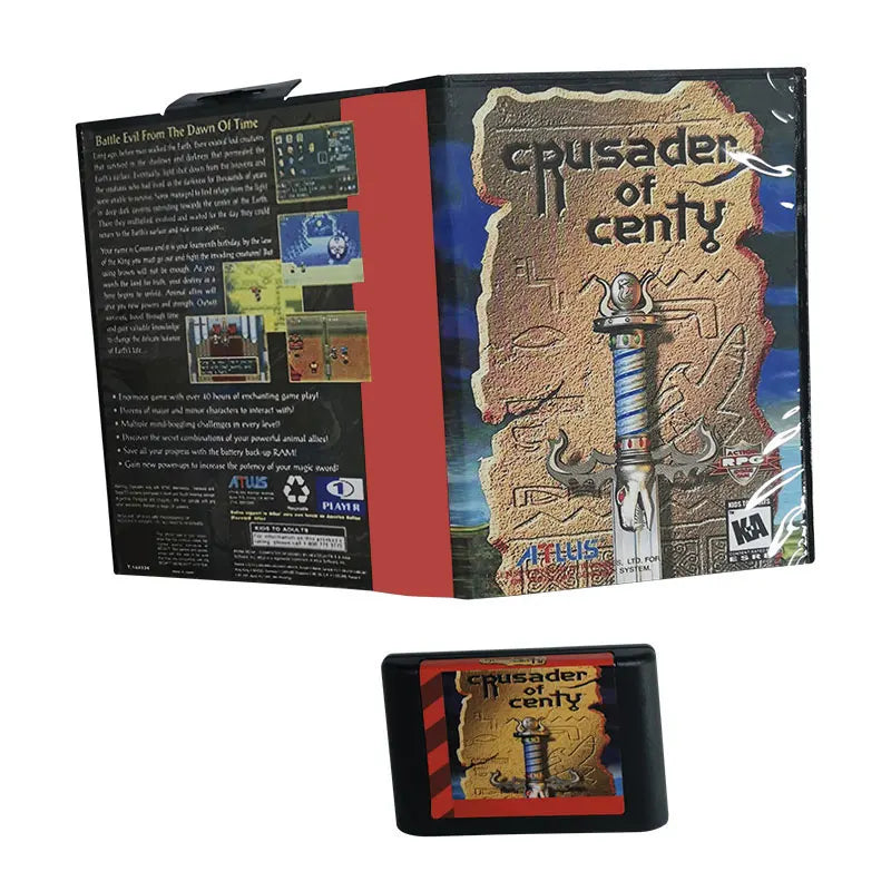 CRUSADER OF CENTY  MD Game Cartridge For 16 Bit Video Game Console Battery Save