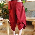 Beach Summer Cotton Linen Cargo Shorts Men Baggy Wide leg | SAMAG