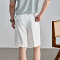 Old Money Style Men's Tencel Wool Blend Suit Shorts – Breathable, Anti-Wrinkle, Mid-Rise Casual Summer Shorts