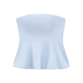 Women Sexy Fashion Strapless Peplum Bustier Tops Straight Neck Side Zipper Female Camis Mujer