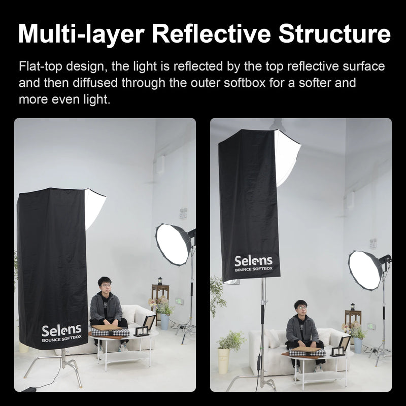 Selens 70/90/110cm Reverse Octagon Umbrella Softbox Bowens Mount Portable Light Softbox for Flash LED Light Photo Studio Kits