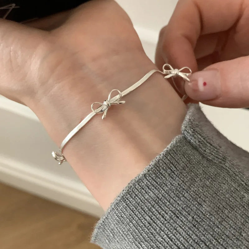 VENTFILLE 925 Sterling Silver Thai Silver Bracelet for Women Vintage Geometric Heart Love Lucky Punk Jewelry 2023 New Dropship