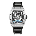 Hot Selling New High Quality Barrel Case Automatic Watch Stylish Sports Silicone Strap Mechanical Business Casual Watches