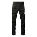 Men's American High Street Distressed Solid Black Coated | SAMAG