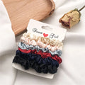 5/6pcs Soft Satin Elastic Scrunchies Set Women Girls Simple Ponytail Holders Imitation Silk Hair Ties Ropes