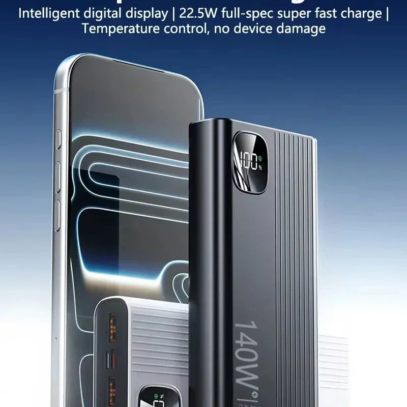 Lenovo 500000mAh 140W CCC Large Capacity Power Bank Portable Super Fast Charging Powerbank External Battery Charger
