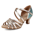 Ladies' Low Heel Latin Dance Shoes Soft Soled Adult Square Social Non-Tiring Sandals All Season Universal Dance Footwear
