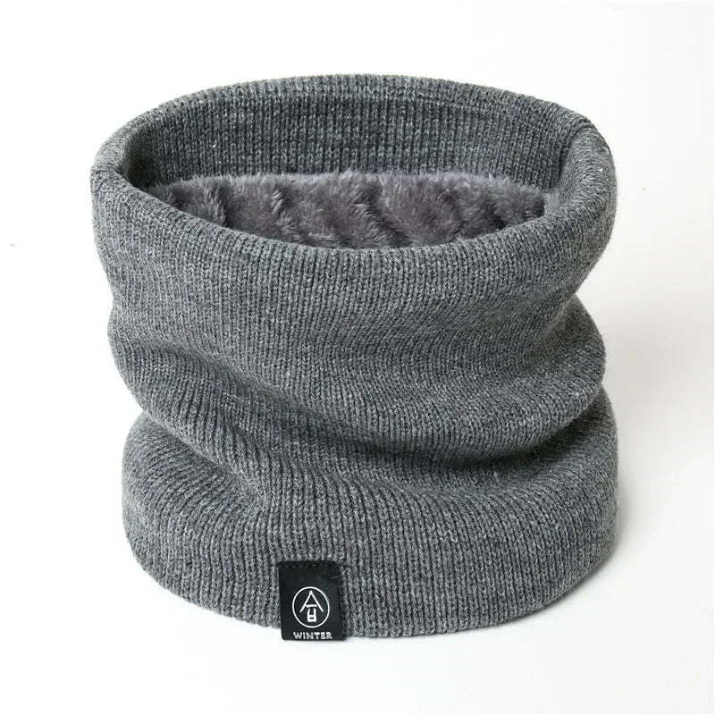 Winter Warm Knitted Neck Scarf for Women Men Plush Full Mask Outdoor Cashmere Solid Snood Scarves Thick Bufanda Muffler