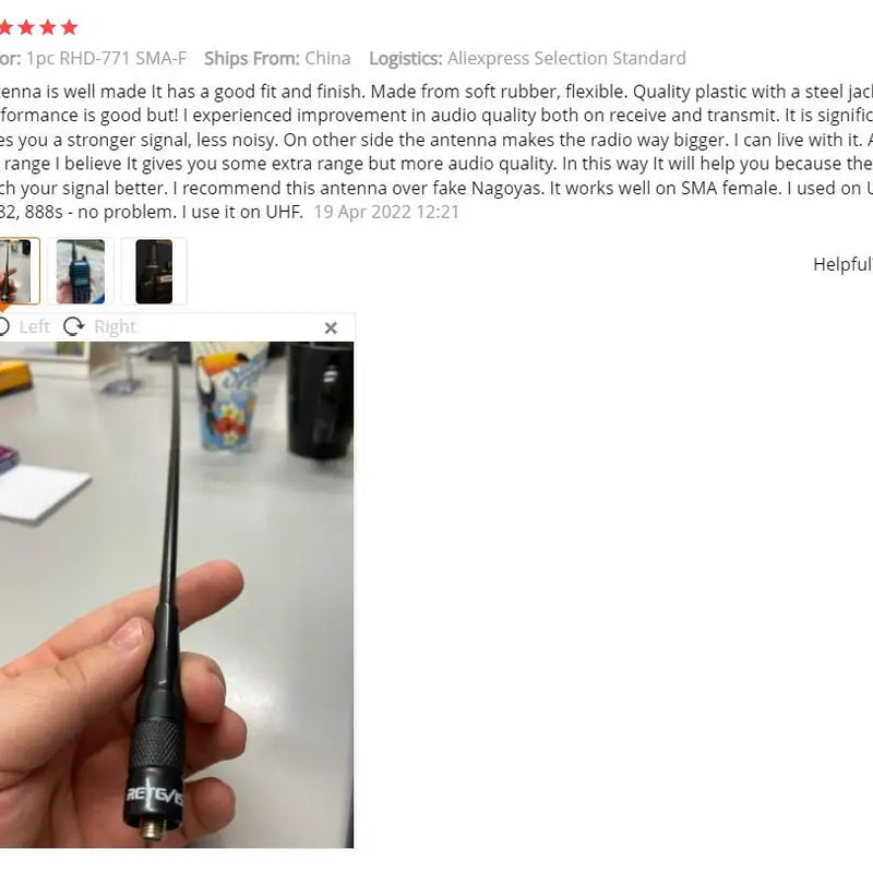 Retevis RHD-771 RT5R Walkie-Talkie Antenna SMA-F RHD-771 VHF UHF Dual Band for Baofeng UV 5R 144/430Mhz Quansheng UV K5 UV K6