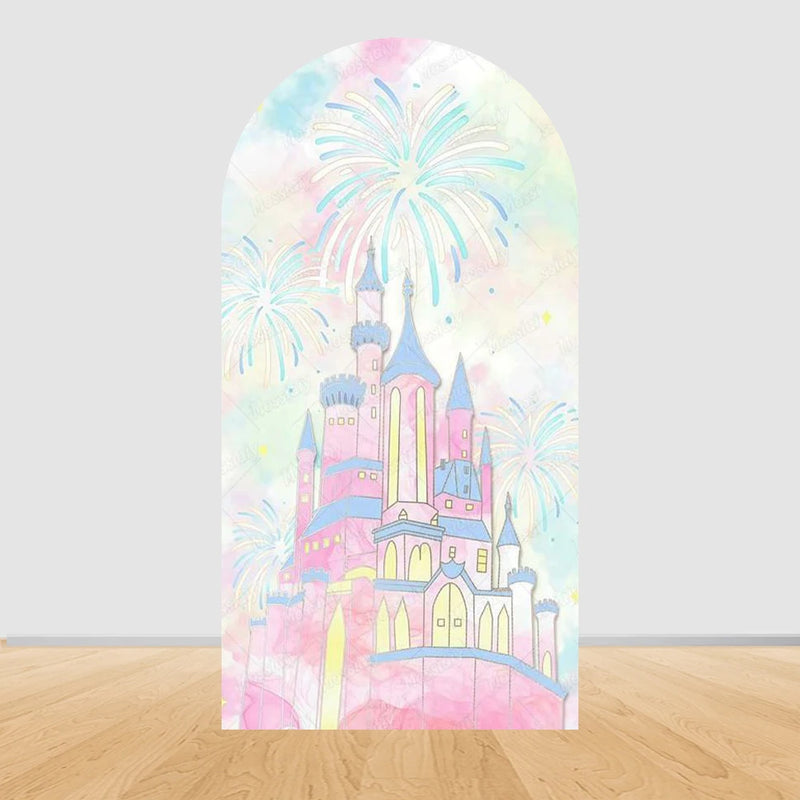 Fairy Tale Castle Butterfly Floral Arch Backdrop Cover Princess Girl Birthday Baby Shower Party Decor Photography Backgrounds