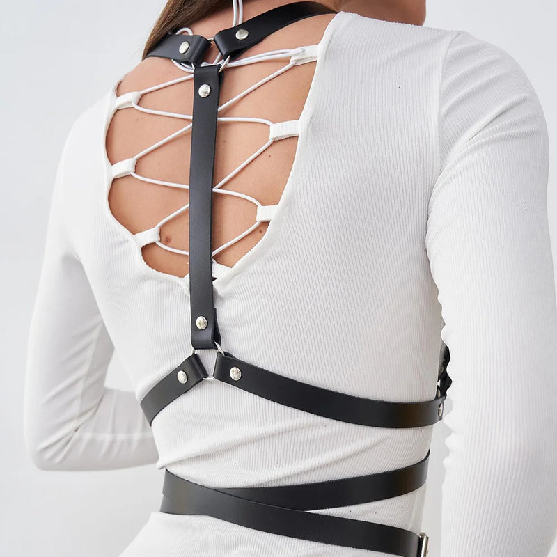 Women's Belt Woman Harness Belt Lingerie PU Leather Harness Suspender Harness Chest Harness Women Top Clothing Accessories
