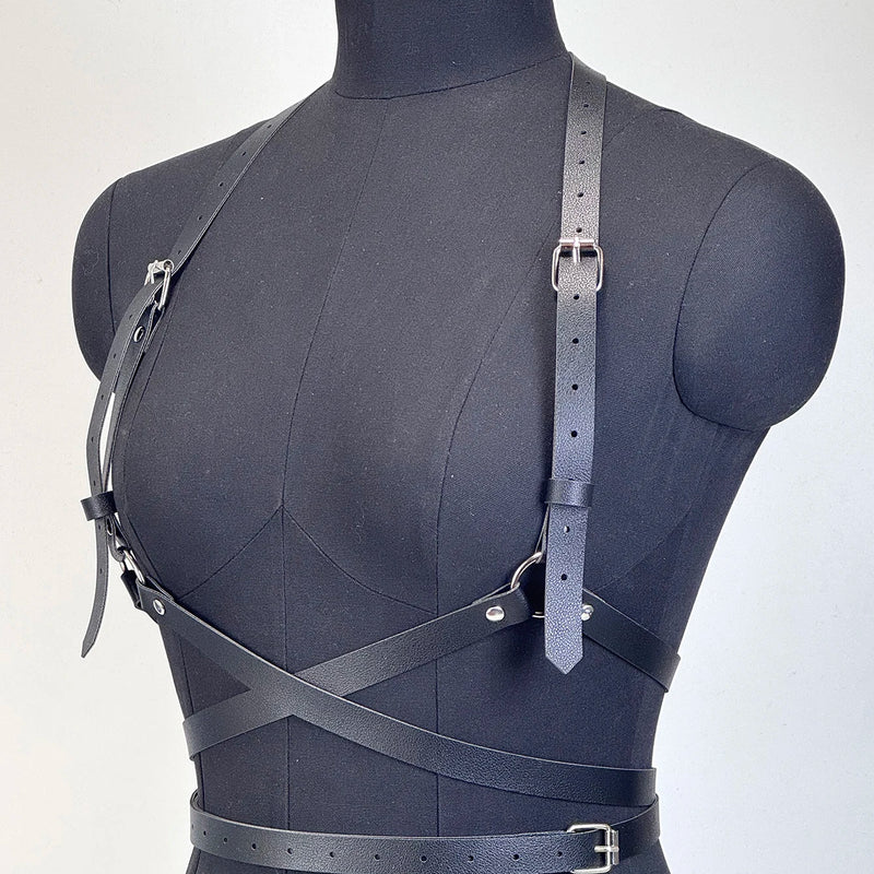 Women Fashion Waist Belt Leather Strap Chest Strap Suspenders for Women Decorative Harness Straps Gothic Clothing Accessorie
