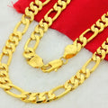 Pure Gold Color Silver Men Women Necklace Jewelry 18K Gold 8mm Chain Necklace wedding 20in 50cm