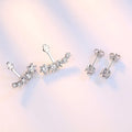 New 925 Sterling Silver Moissanite Earrings Noble for Women Exquisite Girlfriend Wedding Engagement - Visuel 4 | SAMAG
