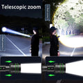 Super Long Range LED Flashlight USB Rechargeable Handheld - View 4 | SAMAG