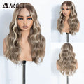 NOBLE Synthetic Lace Front Wig 20 Inch 6X4 Dark Brown Body Wave Natural Hairline Heat Resistant For Brazilian Women Lace Wig