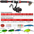 Proberos Fishing Pole Set Full Kits With Telescopic Fishing Rod And Spinning Reel Baits Hooks Travel Pole Set