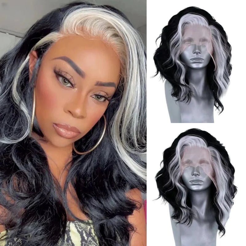 Hot Red Short Body Wave Lace Front Wigs 13x4 HD Bob Lace Wig Pre Plucked Glueless Synthetic Daily Wear Cosplay Heat Resistant