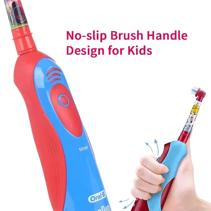 Oral B DB5510K Electric Toothbrush Children Rotary Teeth Brush Soft Bristles 2Min Timer Waterproof Battery Powered For 3-12 Ages