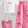Girls' Casual Long Pants Set, Youth Letter-Print | SAMAG