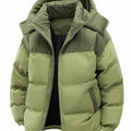 Men's Hooded Cotton Jacket, Thickeneded and Warm in Winter, Windproof and Cold-Resistant, Simple and Versatile for Work Clothing
