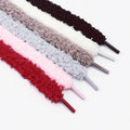 Gradient Pastel Fluffy Plush Shoelaces Wide Flat Fuzzy Shoe Laces Soft Thick Shoestrings for Canvas Sneakers Casual Cute Sweet