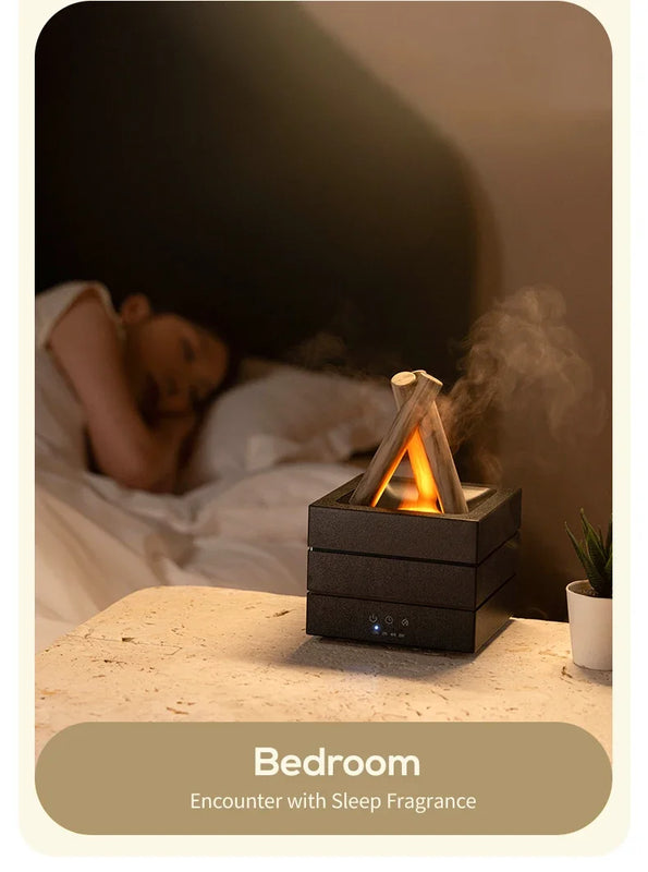 280ml Flame Aroma Diffuser USB Air Humidifier Colorful Atmosphere Light and Remote Control Bonfire Essential Oil Aroma Diffuser