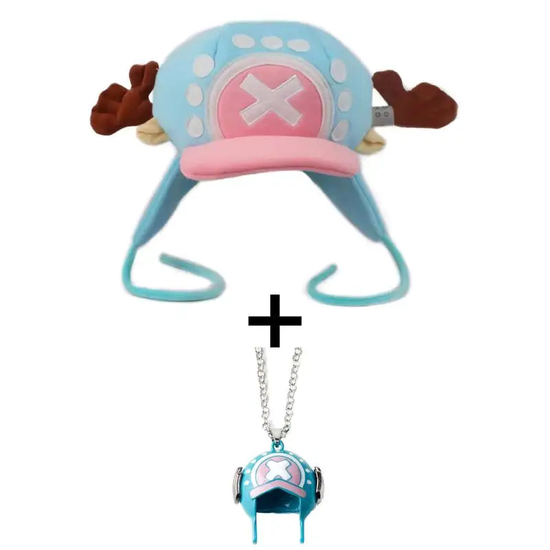 Anime Tony Tony Chopper Plush Hat Kawaii Cute Boy Girl Cosplay Blue Pink Soft Warm Hat Cartoon Chopper Accessories Props