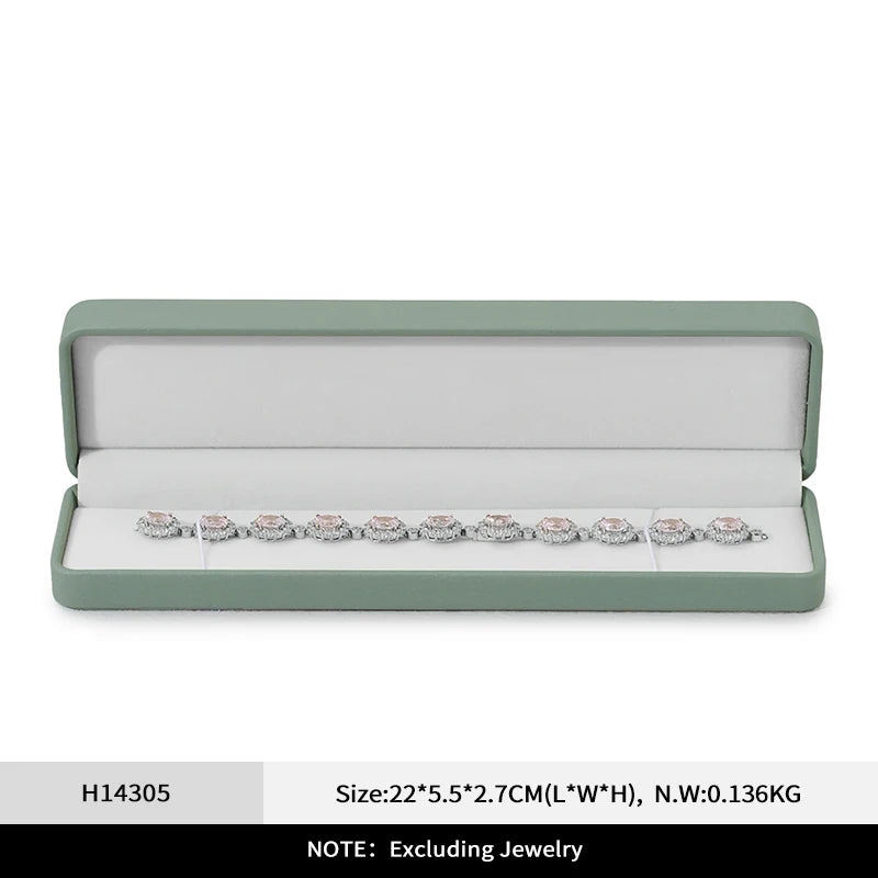Oirlv Green Leather Jewelry Organizer Wedding Ring Box Pendant Bracelet Necklace Storage Case Gift Packaging Display Box
