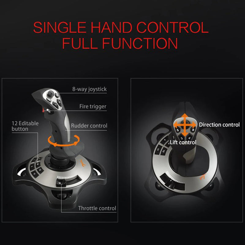 PXN-2113 PRO Simulated Flight Controller with Built in Motor Compatible with PC Mainstream Flight Games