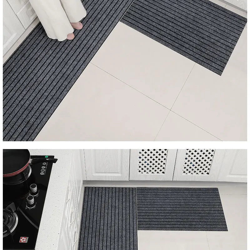 Modern Minimalist Square Floor Mat - Durable, Stain/Fade Resistant, Non-Slip Rubber Backing, Machine Washable for Indoor/Outdoor