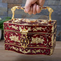 Multi-functional Storage Case with Mirror And Locks 3 Layer Large Metal Jewelry Box Women's Day Gifts for Women