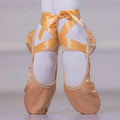 Satin Ribbon Ballet Shoes Soft Sole for Adults Kids Girls Women Yoga Belly Dance Practice Slippers Cat Claw Dance Shoes