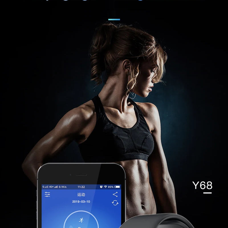 Multifunctional Smart Watch Men Women Bluetooth Connected Phone Music Fitness Sports Bracelet Sleep Monitor Y68 Smartwatch D20