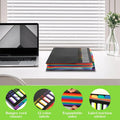 A4 expandable file folder with 12 compartments and 24 pockets, for organizing and storing documents and office supplies.