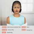Short Ombre Cornrow Braided Bob Wig Synthetic Full Lace Braided Lace Wig with Baby Hair Knotless Handmade Braids Wigs for Women