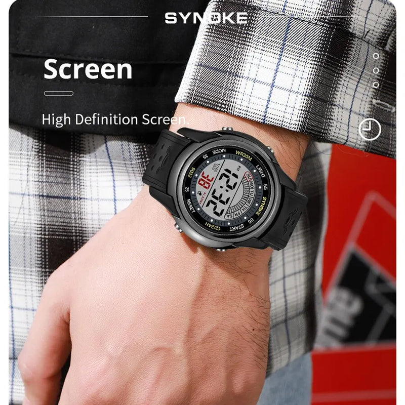SYNOKE Electronic Watch For Mans Sport Multifunction Waterproof Luminous LED Digital Boy Student Fashion - Visuel 2 | SAMAG