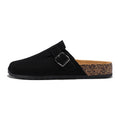 Mens Suede Cork Slippers Clogs Slip-on Leather Sandals Closed Toe Comfort Footbed Slides Slippers Summer Casual Shoes