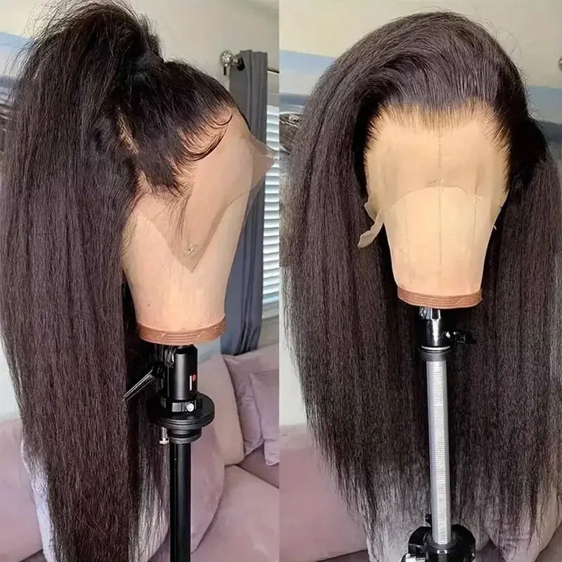 Yaki Straight Wigs Human Hair 13x4 13x6 HD Lace Frontal 100% Human Hair Wig For Women Kinky Straight Lace Front Wig 4x4 5x5 Wigs