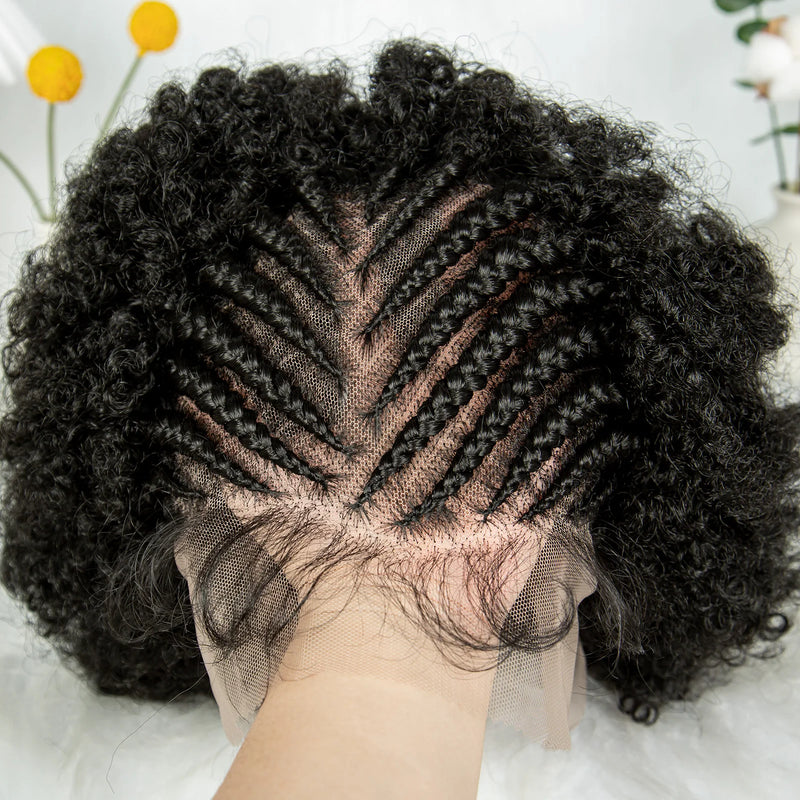 KIMA New Box Braided Wig Synthetic Full Lace Wigs Short Lengths for Black Women Men Braided Wig With Baby Hair Box Braiding Wigs