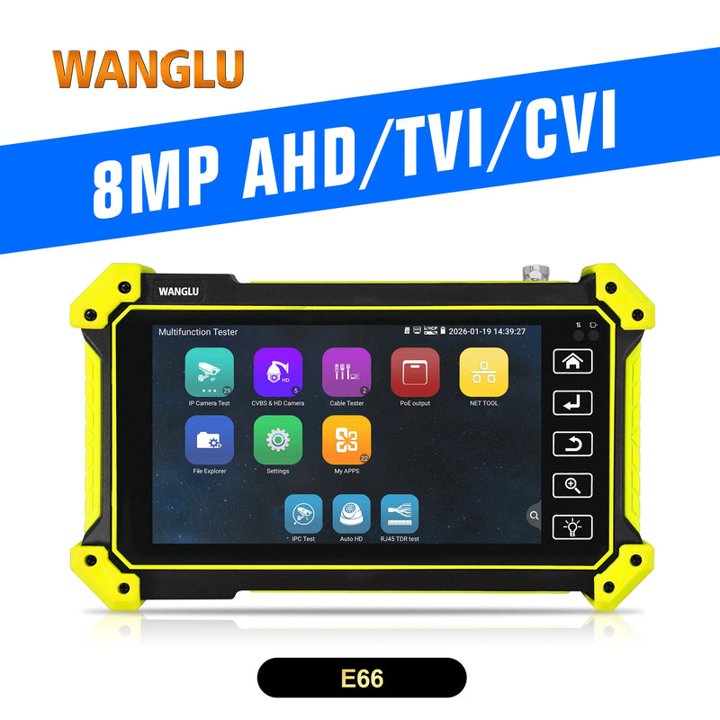 WANGLU 4K H.265 IP Camera Tester 8MP AHD TVI CVI SDI Analog IP Camera Monitor Tester Auto HD CCTV Camera Tester WiFi Analyzer