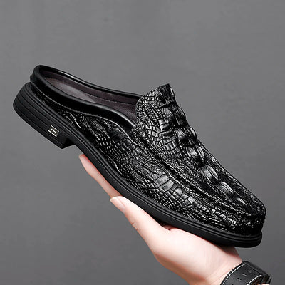 Summer Classic Half Shoes men Genuine Leather Crocodile | SAMAG