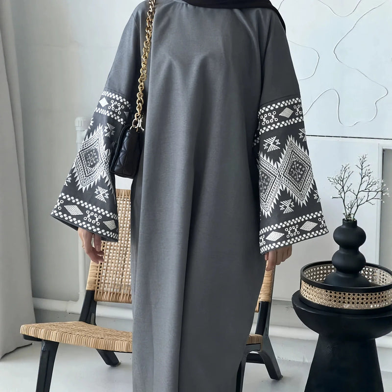 Women's Traditional Muslim Abaya Maxi Dress Boho Vintage | SAMAG